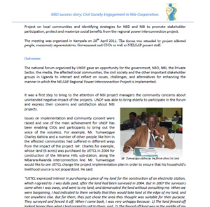 Bridging the gaps in community and CSO participation and benefits sharing within NELSAP trans-boundary power projects - Uganda