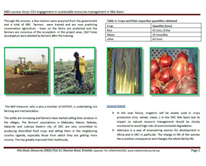 CSO engagement in sustainable resources management in Nile Basin - DRC