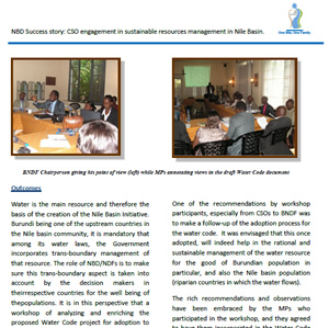 Contribution of the Burundi Civil Society to the “soon-to-be-adopted by Parliament” Water Code - Burundi