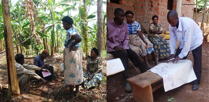 Farmers planning/sharing water management innovations for their gardens